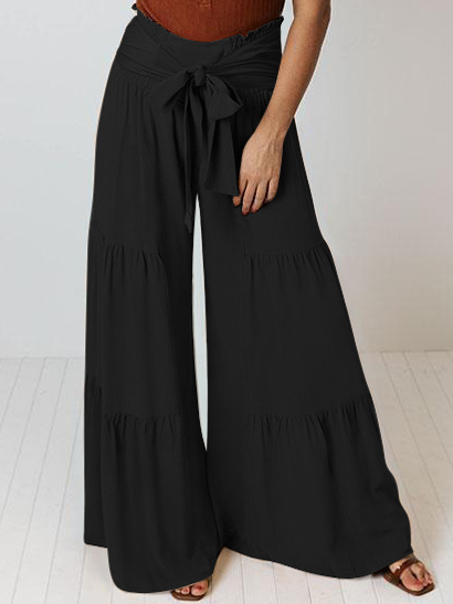 Casual Wide Leg Pleated Pants (Longer Version) HCZEXKHKFK