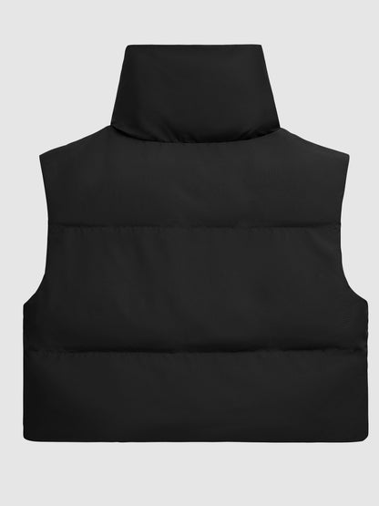 Women's Vest Reversible Cropped Sleeveless with Pockets