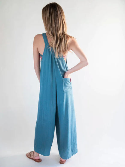 women's solid color sleeveless jumpsuit YJS240420004