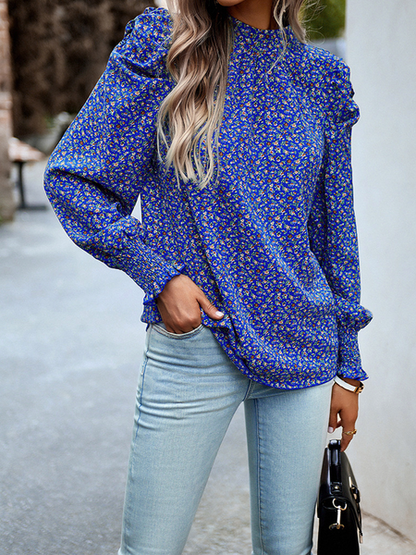 Printed Shirt  Round Neck Long Sleeved Shirt HW5687FLZB