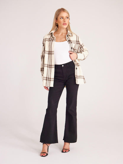 Women's Shirt Classic Plaid Shirt Jacket HXDNZ8ZQBS