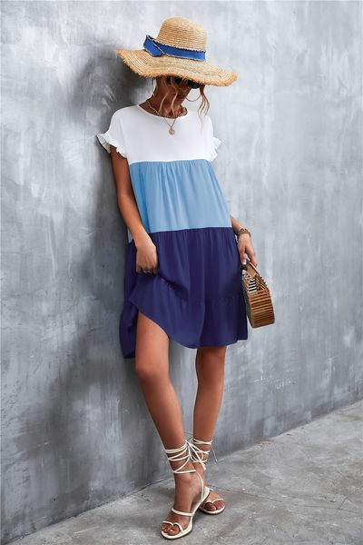 Classic Contrast Paneled Overhang Dress HFD7ZSKZBF