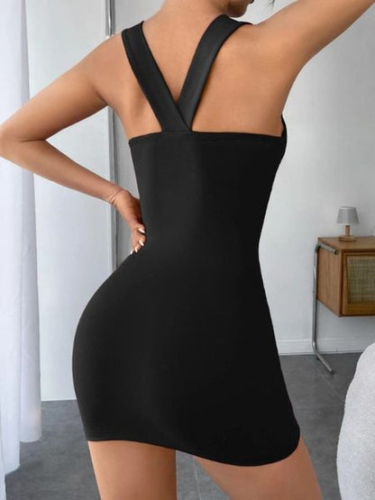 Women's V-Neck  Bodycon Tank Dress Mini Dress Sleeveless Summer Dress Party Tight Dress Clubwear
 HED9VZ2U3D