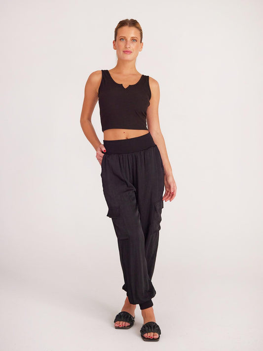 Women's Cargo Joggers with Elastic Cuffs