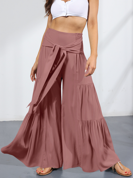 Casual Wide Leg Pleated Pants (Longer Version) HCZEXKHKFK