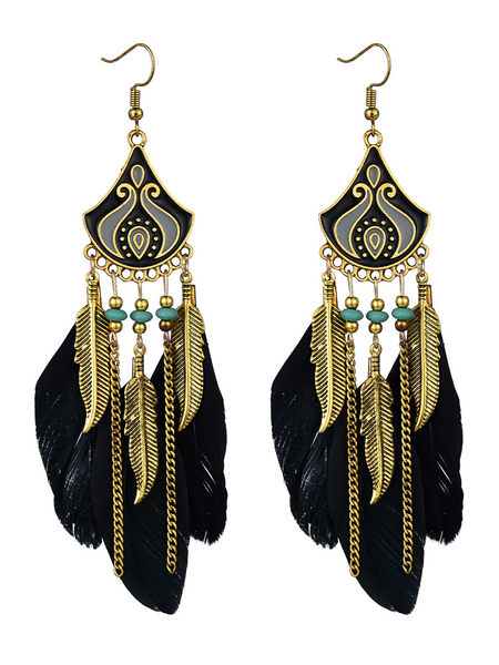 Vintage Feather Earrings H8CWHW6XEH