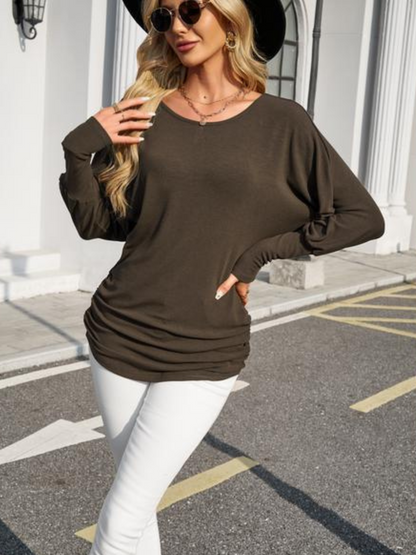 Women's Top Long Sleeved Batwing Sleeve Top