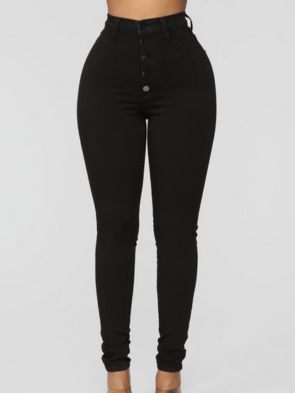 High-Waisted Denim Pants H7XHRQKZYK