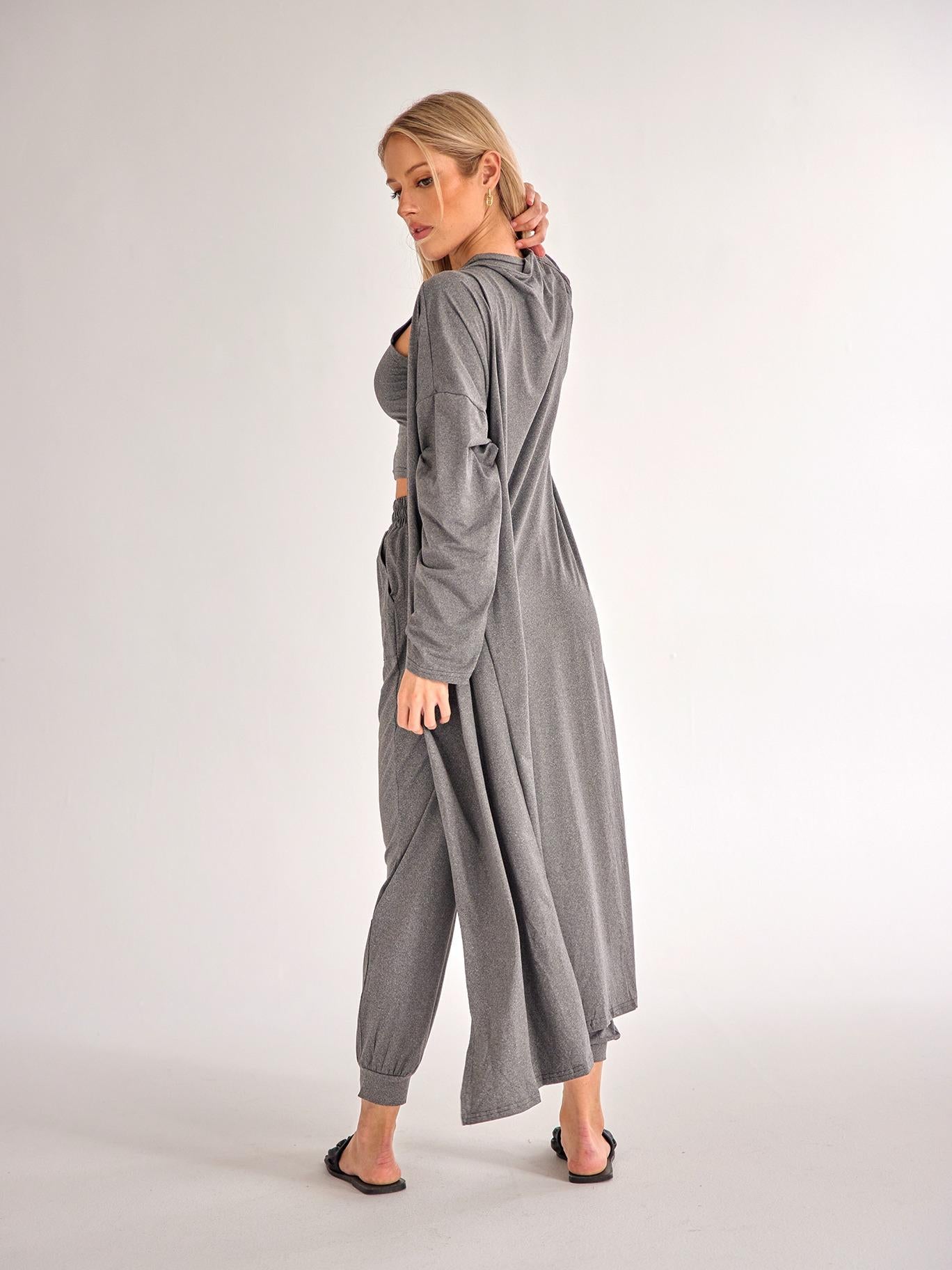 Women's Knitted Vest + Trousers + Cardigan 3 Piece Knit Lounge Set Sweatsuit