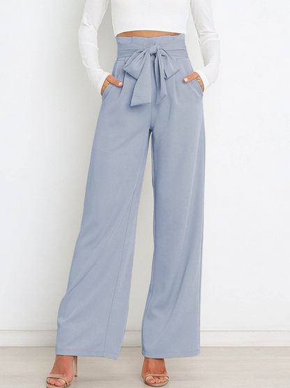 Wide-Leg Trousers With Belt HWU5DTFQA9