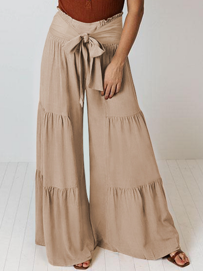 Casual Wide Leg Pleated Pants (Longer Version) HCZEXKHKFK