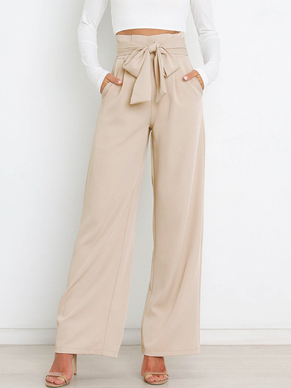 Wide-Leg Trousers With Belt HWU5DTFQA9