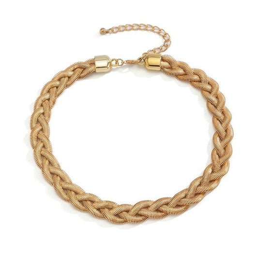 Braided Snakebone Chain Trendy Metal Minimalist Necklace HEDTT5D5TM