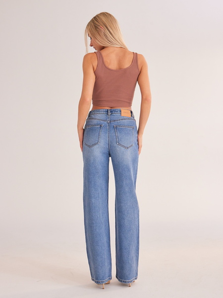 "Alex" Non-Stretch Boyfriend Jeans, High waist, Relaxed fit HEBWWSHETU