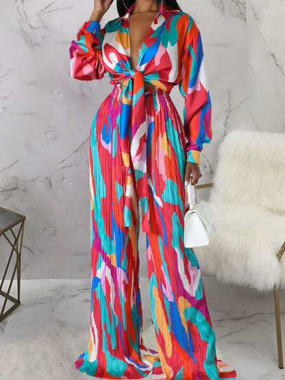 Long Sleeve Pleated Pantsuit HW5SUANFZH