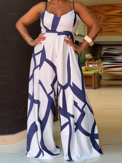 Printed Wide Leg Slip Jumpsuit  HW5CHQAVAX