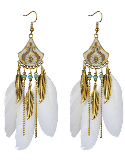 Vintage Feather Earrings H8CWHW6XEH