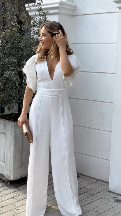 Women's Jumpsuit Sleeveless Wide Leg Jumpsuit YJS240417001