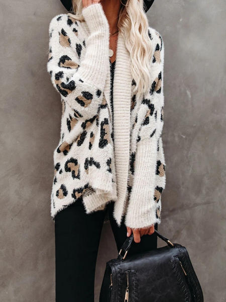 Leopard Print Knit Sweater HFLHHSEDNQ