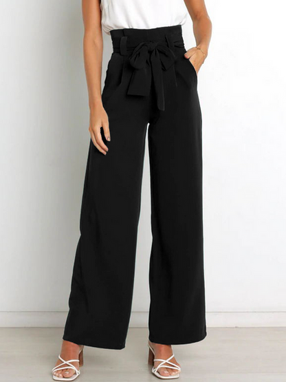 Wide-Leg Trousers With Belt HWU5DTFQA9