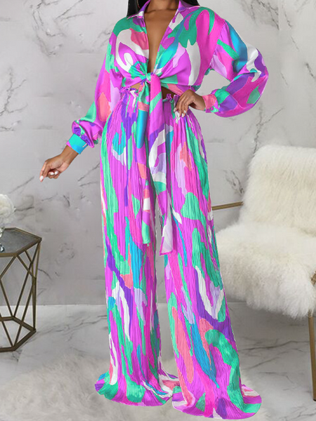 Long Sleeve Pleated Pantsuit HW5SUANFZH