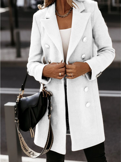 Double-breasted Lapel Collar Blazer Coat  HFHWD8V483