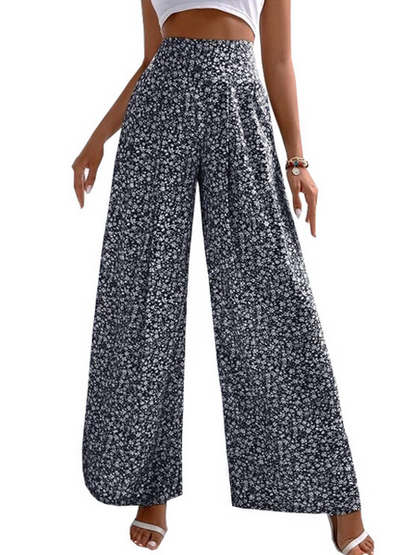 Loose print pants with waist tucked in HW5N82ZVVB