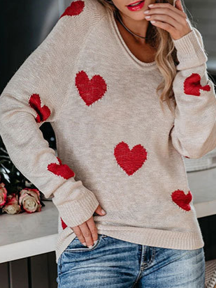 Loose Love V-Neck Knit Shirt H7UVCDL62K