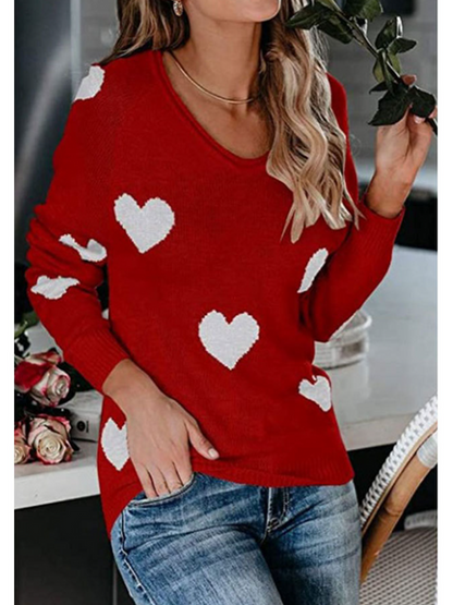 Loose Love V-Neck Knit Shirt H7UVCDL62K