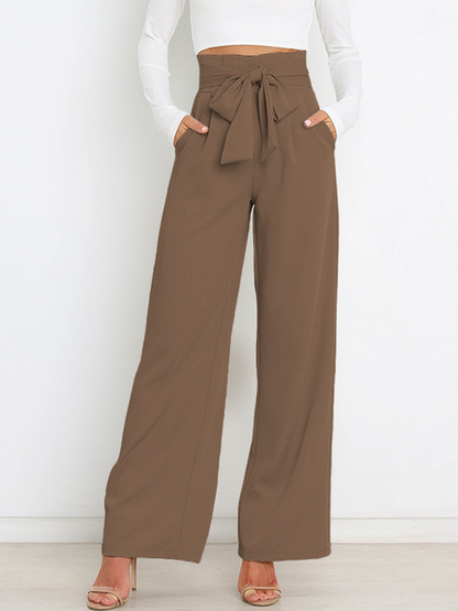 Wide-Leg Trousers With Belt HWU5DTFQA9