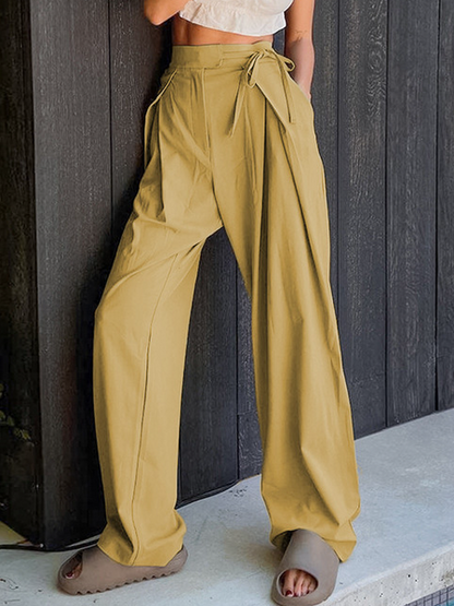 Loose Straight High-waisted Drape Wide-leg Pants HW5U2X5NXE