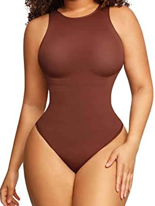 Body Shaping Clothes Slimming Waist Backless Vest Solid Color Round Neck Jumpsuit And Bodysuit HWWTVU93FT