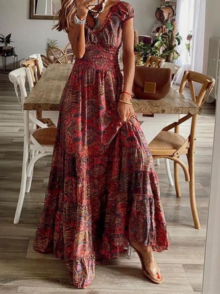 Boho Waisted Floral Women'S Dresses H6LA6Y7EEH